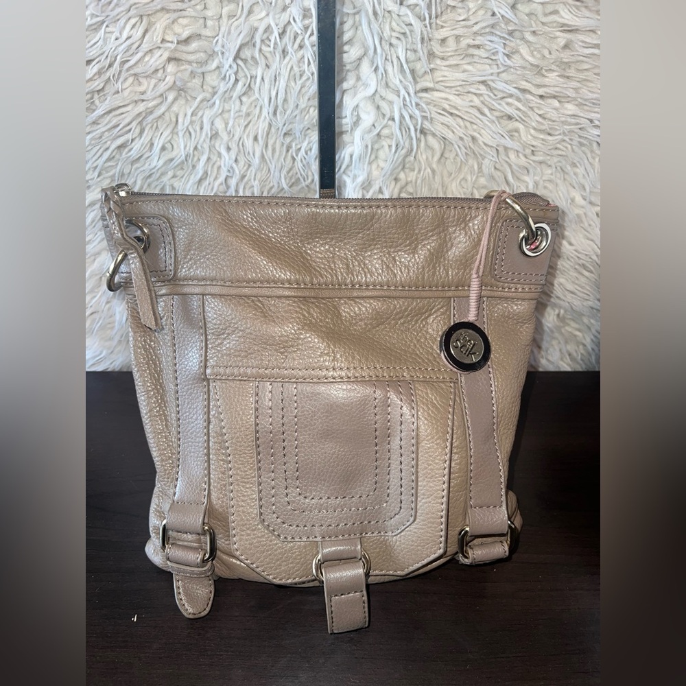 The Sak Taupe Leather Crossbody Bag